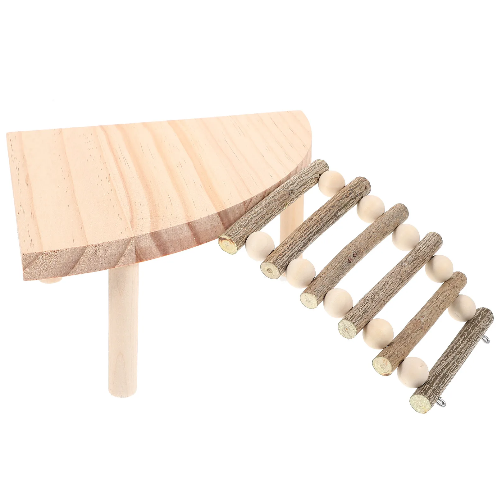 Plateforme d'escalade en bois pour hamster, support stable en bois naturel, échelle pour cage, exploration pour petits animaux, plateforme échelle pour cochon d'Inde
