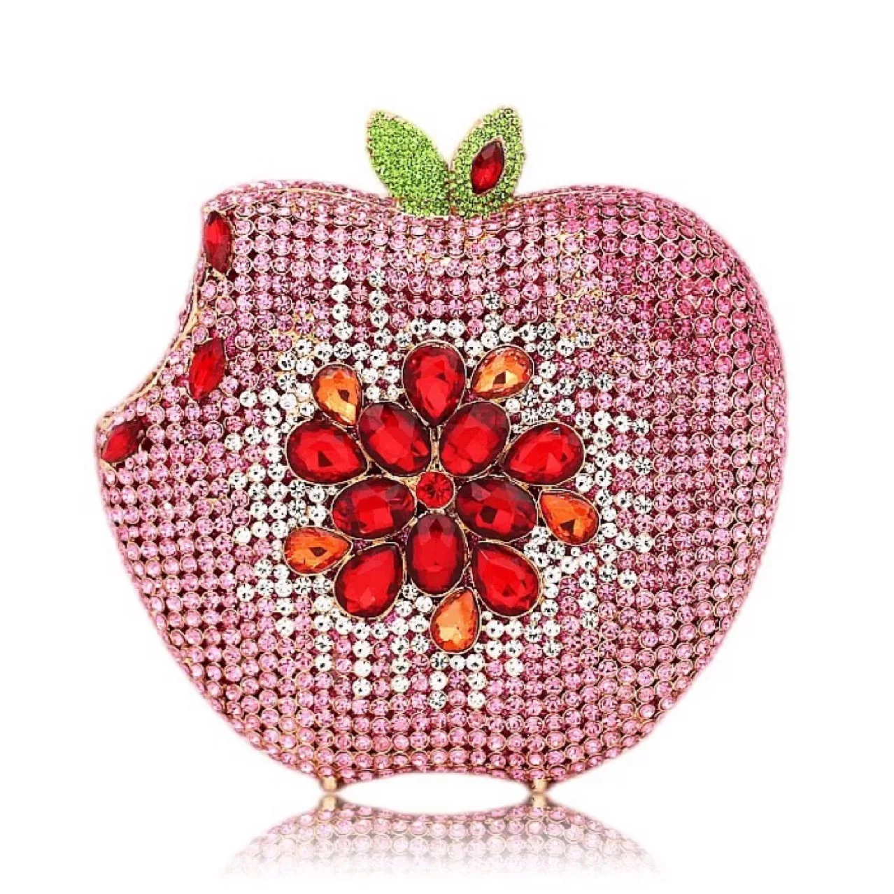 

15x13CM Apple Diamond Evening Bag Rhinestone Clutch Banquet Clutch Bag Female Apple Clutch A7586