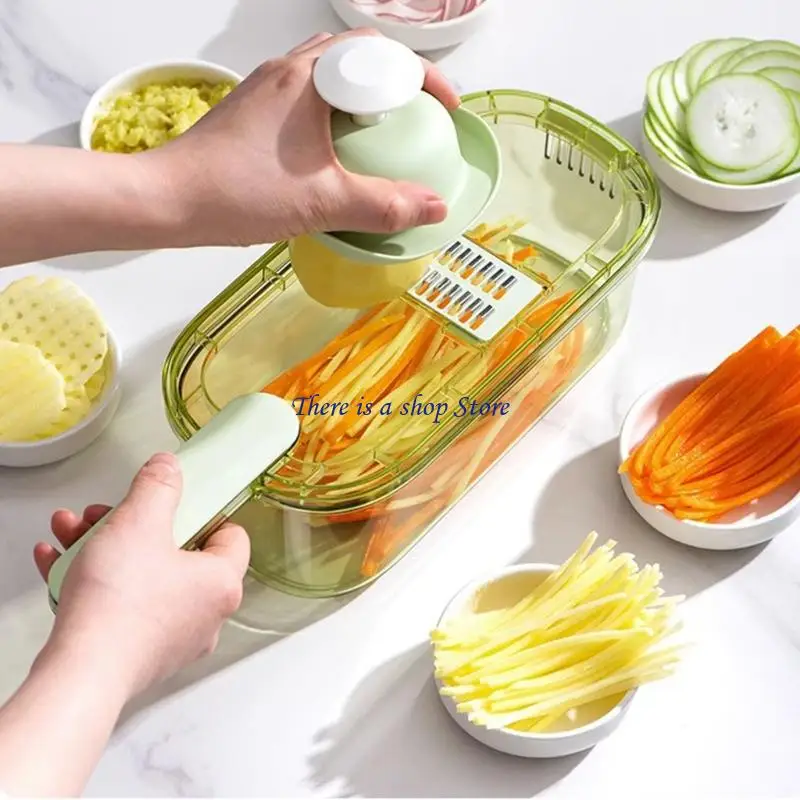 

D0AD 6 Blade Vegetable Grater With Stable Grip Dishwasher Safe Detachable Parts For Cooking