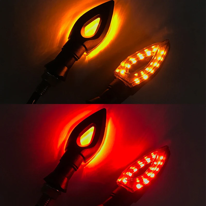 

Motorcycle Turn Signal Light Amber Blade Lamp Indicator 5 Color LED Blinker Indicators Waterproof Motorcycle Flashers Lighting