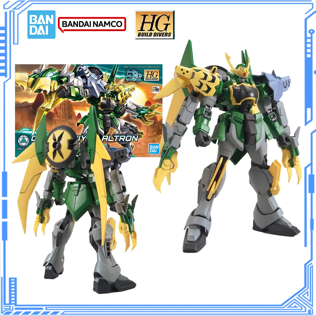 

Bandai натуральная модель Gundam, комплект аниме-фигурок HGBD 1/144 Gundam Jiyan Altron Tigerwolf, мобильный костюм, экшн-фигурки, игрушки, подарки