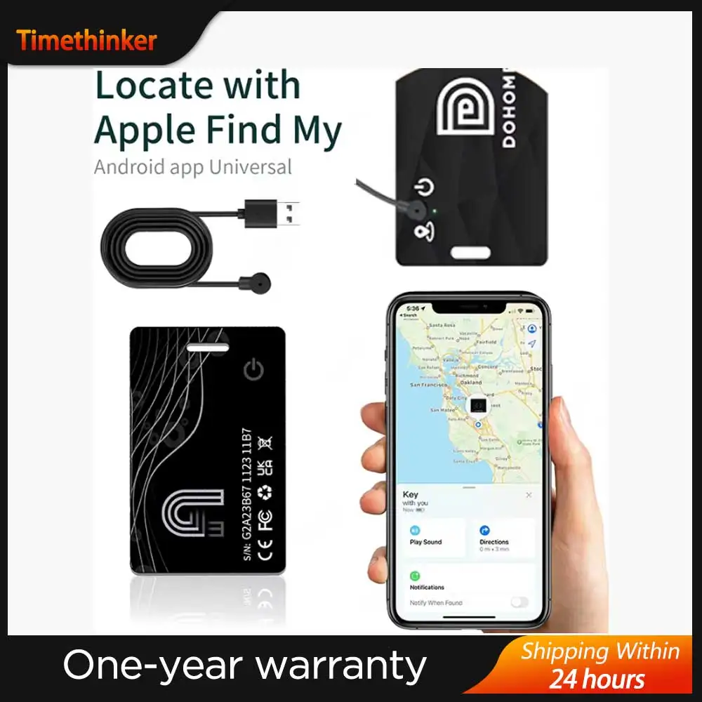 AIYATO Wallet Card Airtag Wireless Charge Bluetooth GPS Tracker Smart Tag Work with Apple Find My APP Air Tags Location