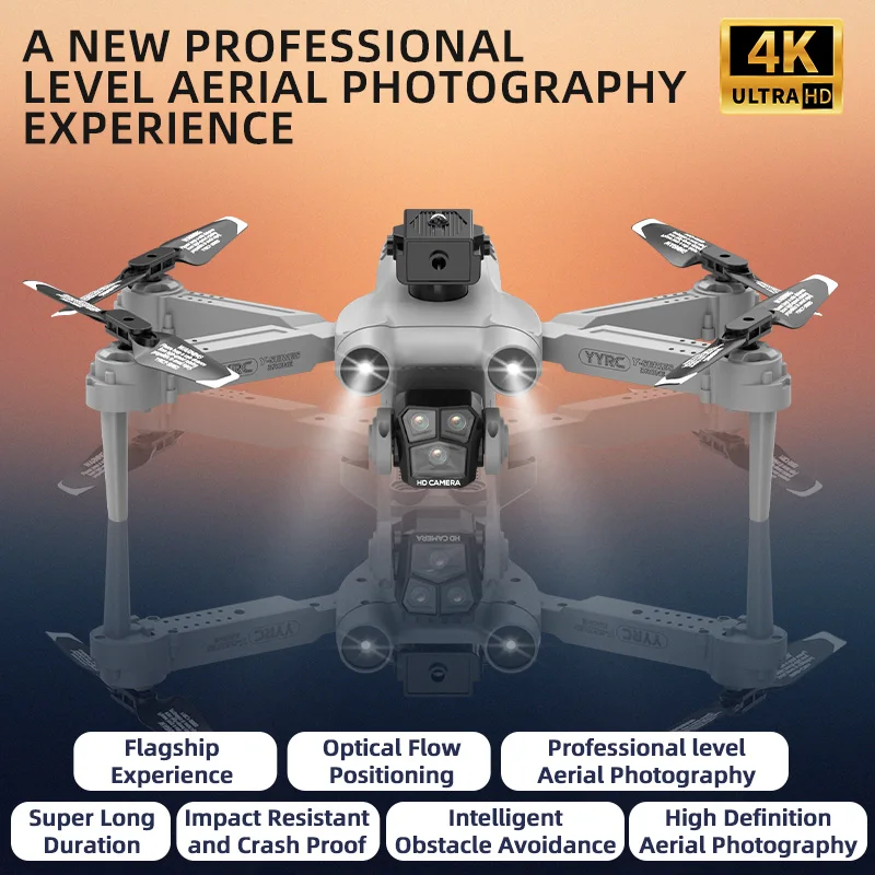 

Новый Y616 Дрон Профессиональный 8K HD Тройная камера Широкоугольный оптический поток Локализация Бесщеточный двигатель Складной квадрокоптер Дроны