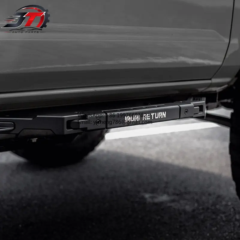 New style IRURI Aluminum Alloy Rock Slider Side Steps, Off-Road Running Boards, No-Drill Direct Bolt-On Installation For Ford Br