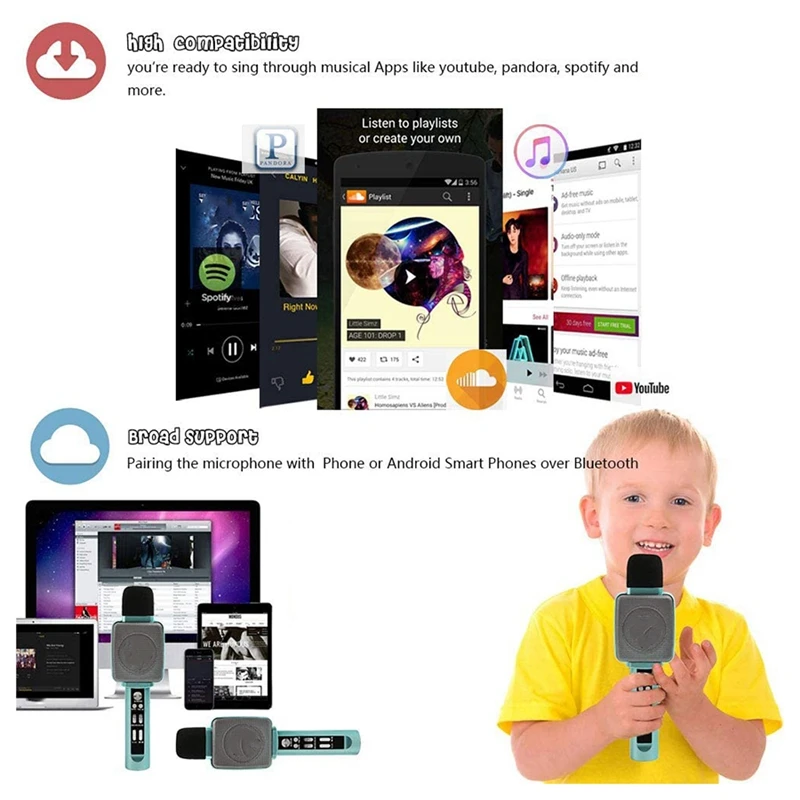 2023 Hot-Children's Musical Microphone,With Bluetooth Speaker And Voice Converter Is The Best Toy And Gift For Children