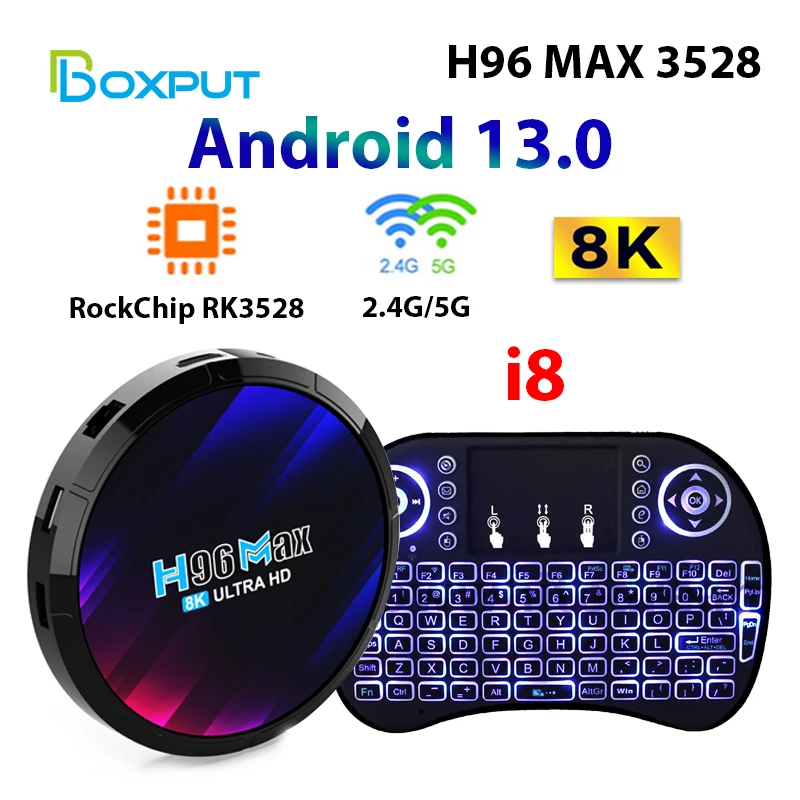 

Приставка Смарт-ТВ H96 MAX RK3528, Android 13, четырехъядерный процессор Rockchip 3528, поддержка декодирования видео 8K, медиа-плеер Wifi6 BT5.0, ТВ-приставка