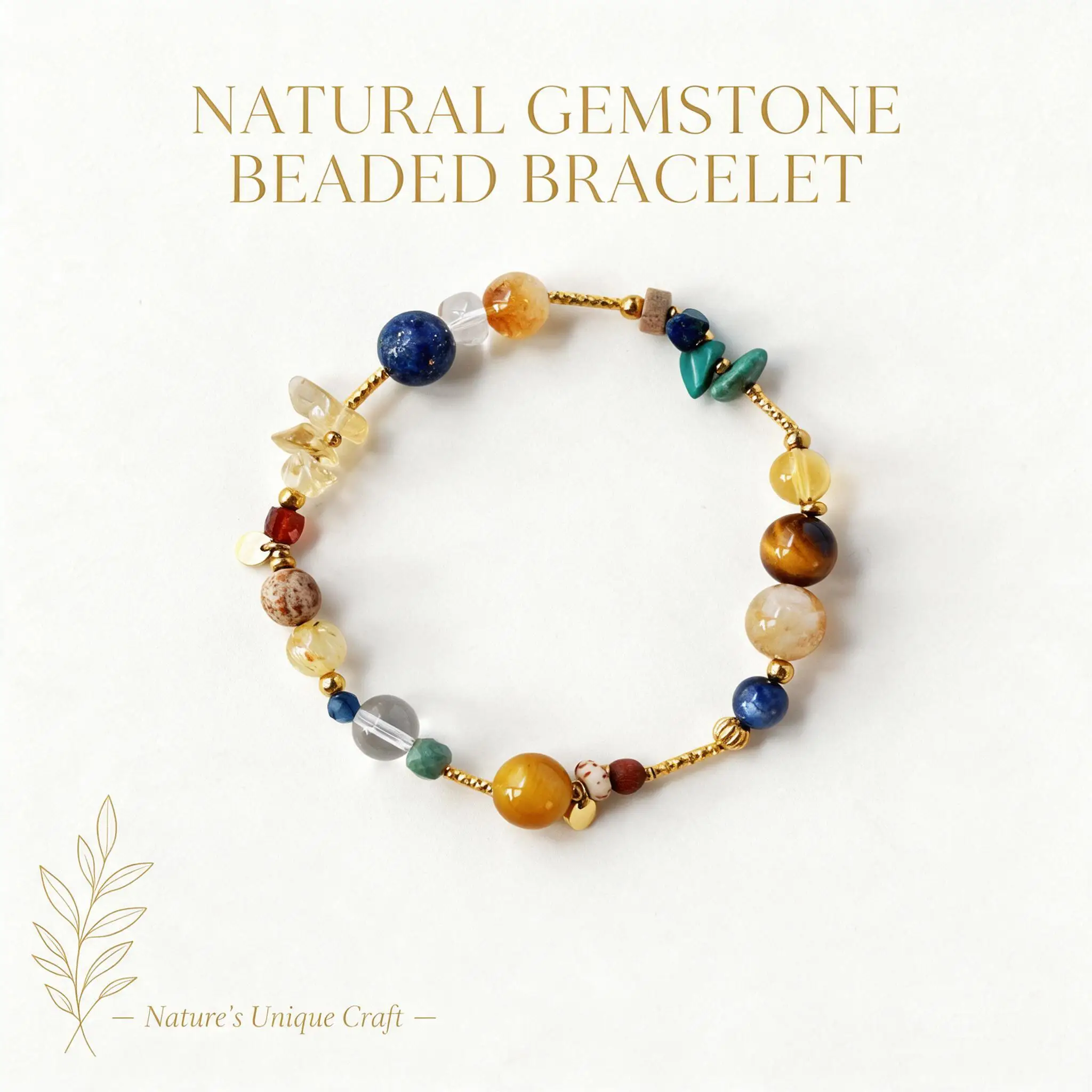 Chinese Style Natural Multi Gem Citrine Handstring Bracelet For Women Lucky Wealth Blessing Chinoiserie Elegant Dainty Jewelry
