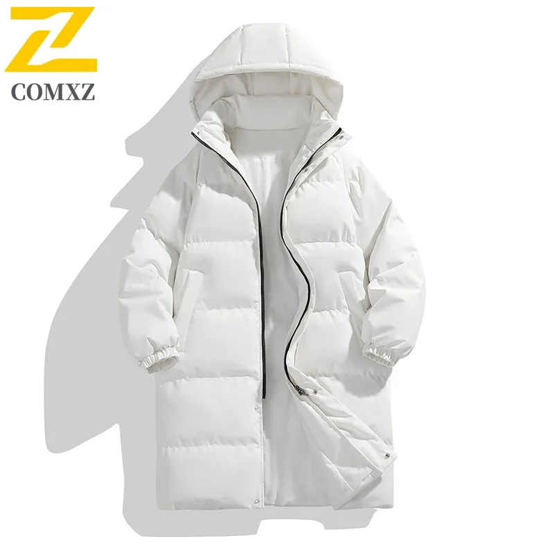 

COMXZ Мужской пуховик, утолщенный средней длины, теплая зимняя куртка-пуховик для путешествий, легкий дизайн, зимняя куртка 2025