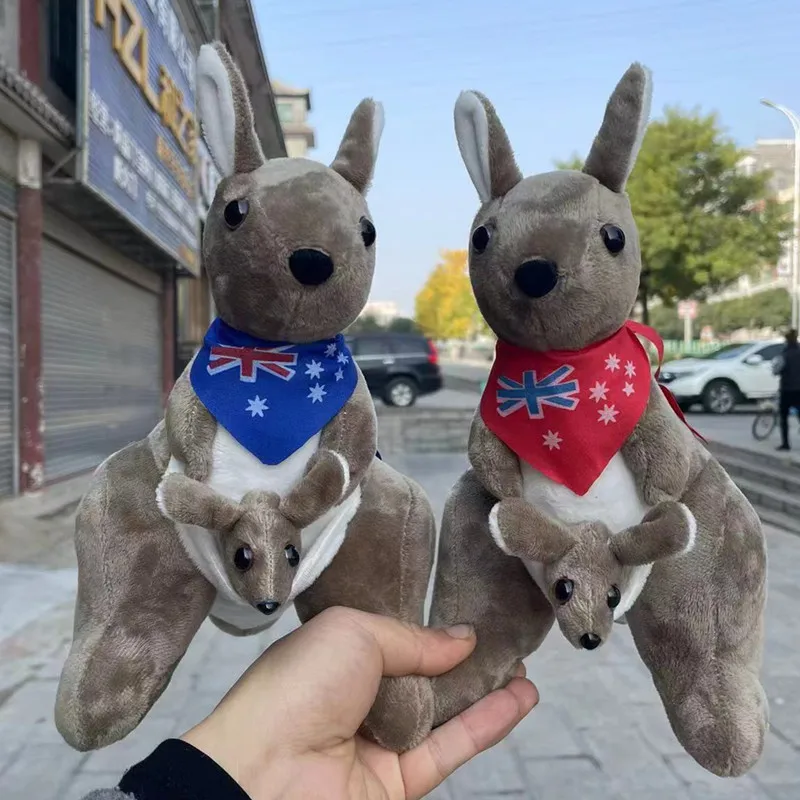 30cm 40cm Cute Scarf Kangaroo Plush Toy Kids Toy Australian Animal Kangaroo with Baby Plush product image