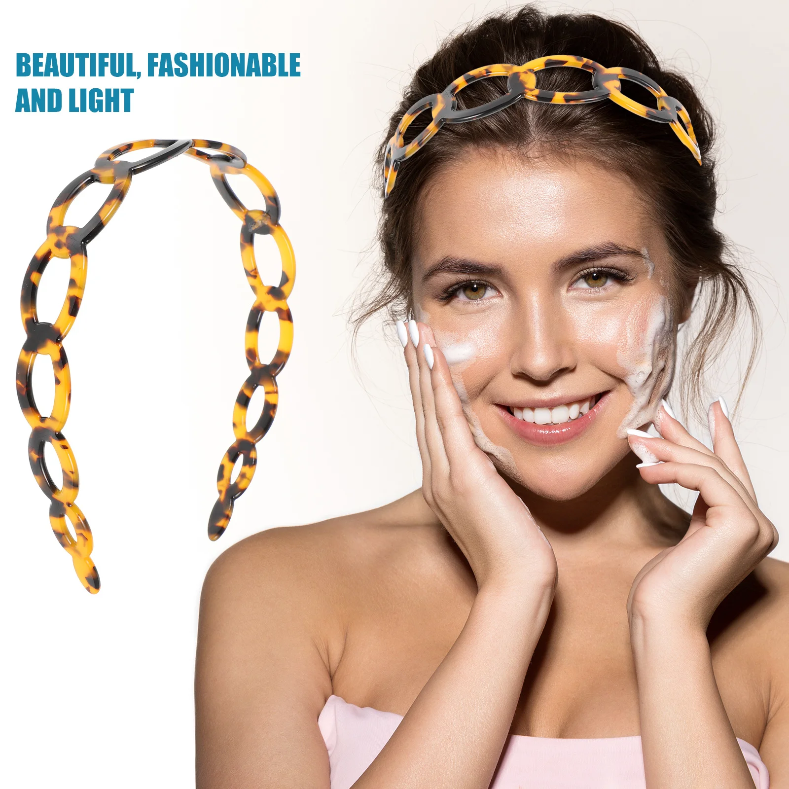 

Vintage Tortoiseshell Headband Premium Fashion Hairband For Women Non-Slip Shower Headdress Face Washing Hair Accessory
