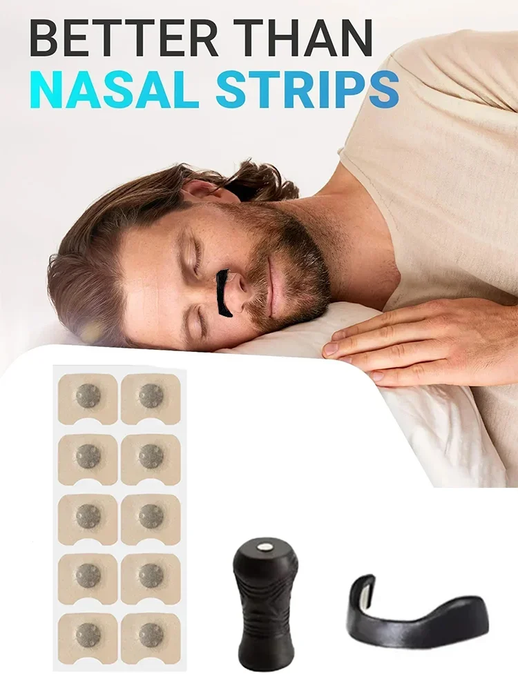 Anti-ronco nariz clipe dilatadores de respiração nasal kits iniciais tiras de nariz magnética