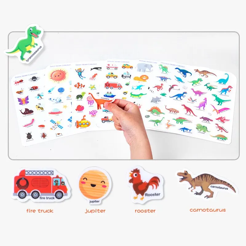Educação Infantil Cena Adesivo Livro Foco Cultivo Quiet Sticker Book Iluminação Puzzle Cognitive Sticker Book