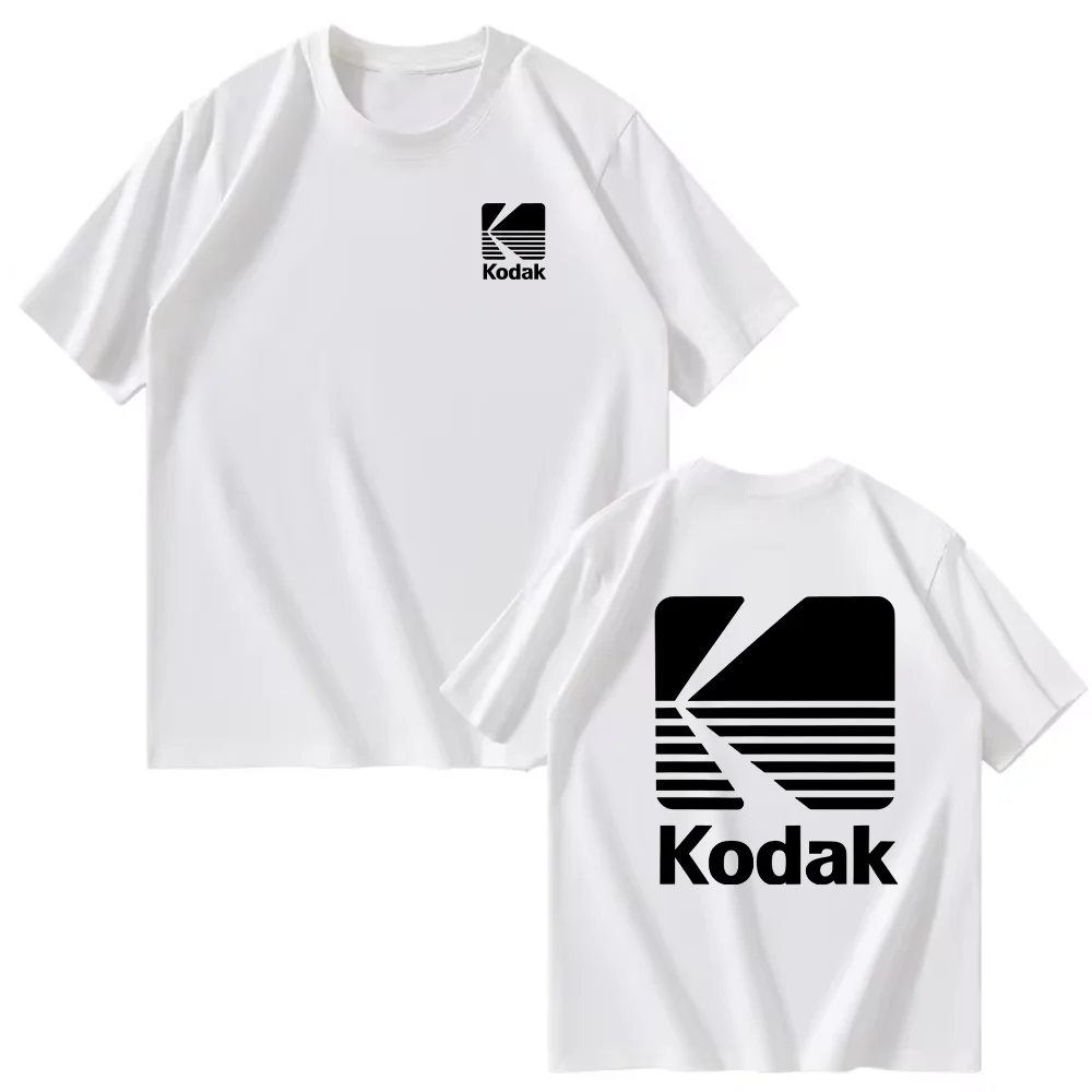 Kodak-Camiseta 100% de algodón con estampado fresco para hombre, superventas, informal, de calle diaria, transpirable, absorbente del sudor, manga corta, verano