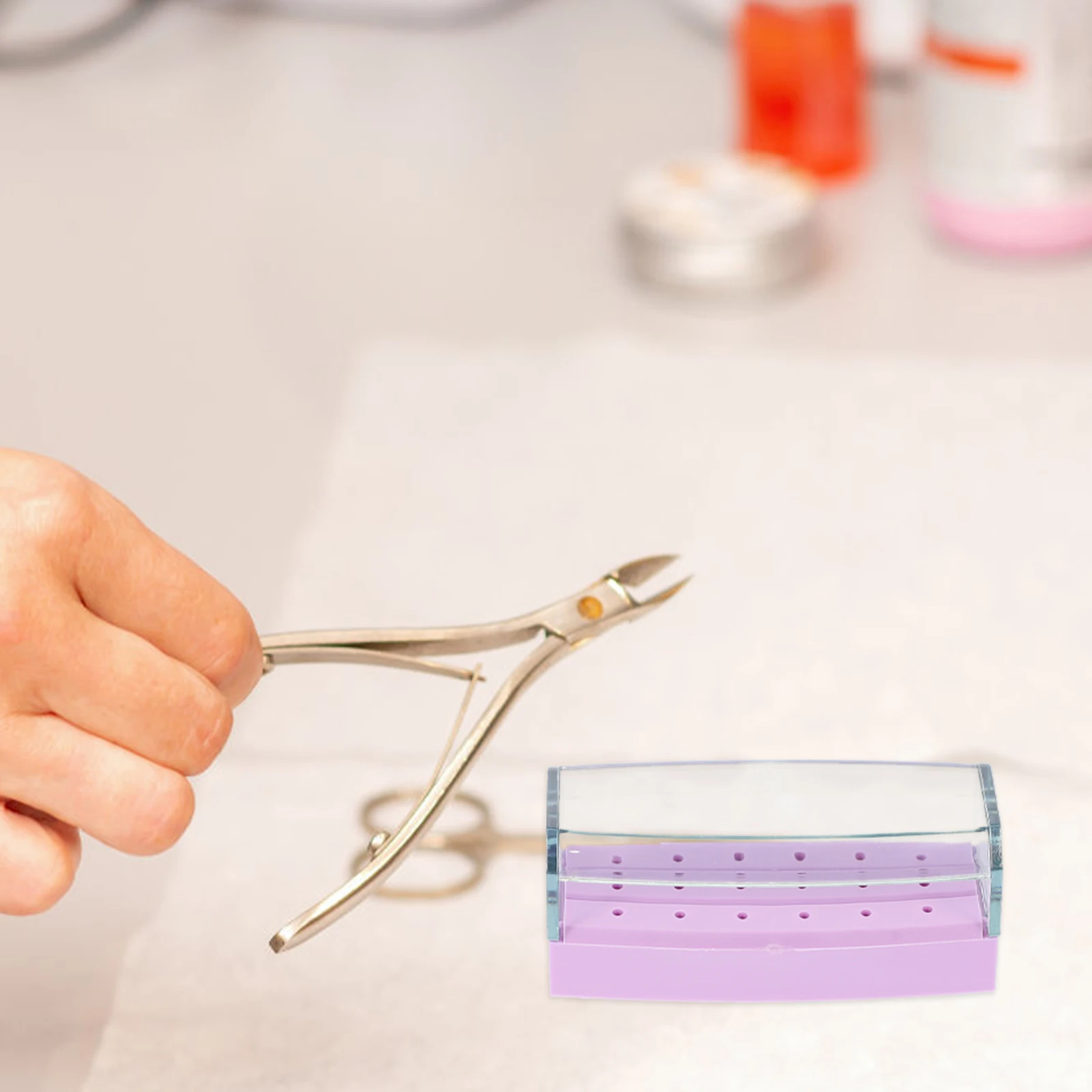 صندوق تخزين رأس الطحن، صناعة متقنة، حاوية لقم مثقاب الأظافر تحافظ على أدواتك المنظمة مثالية للتدريب على فن الأظافر #4