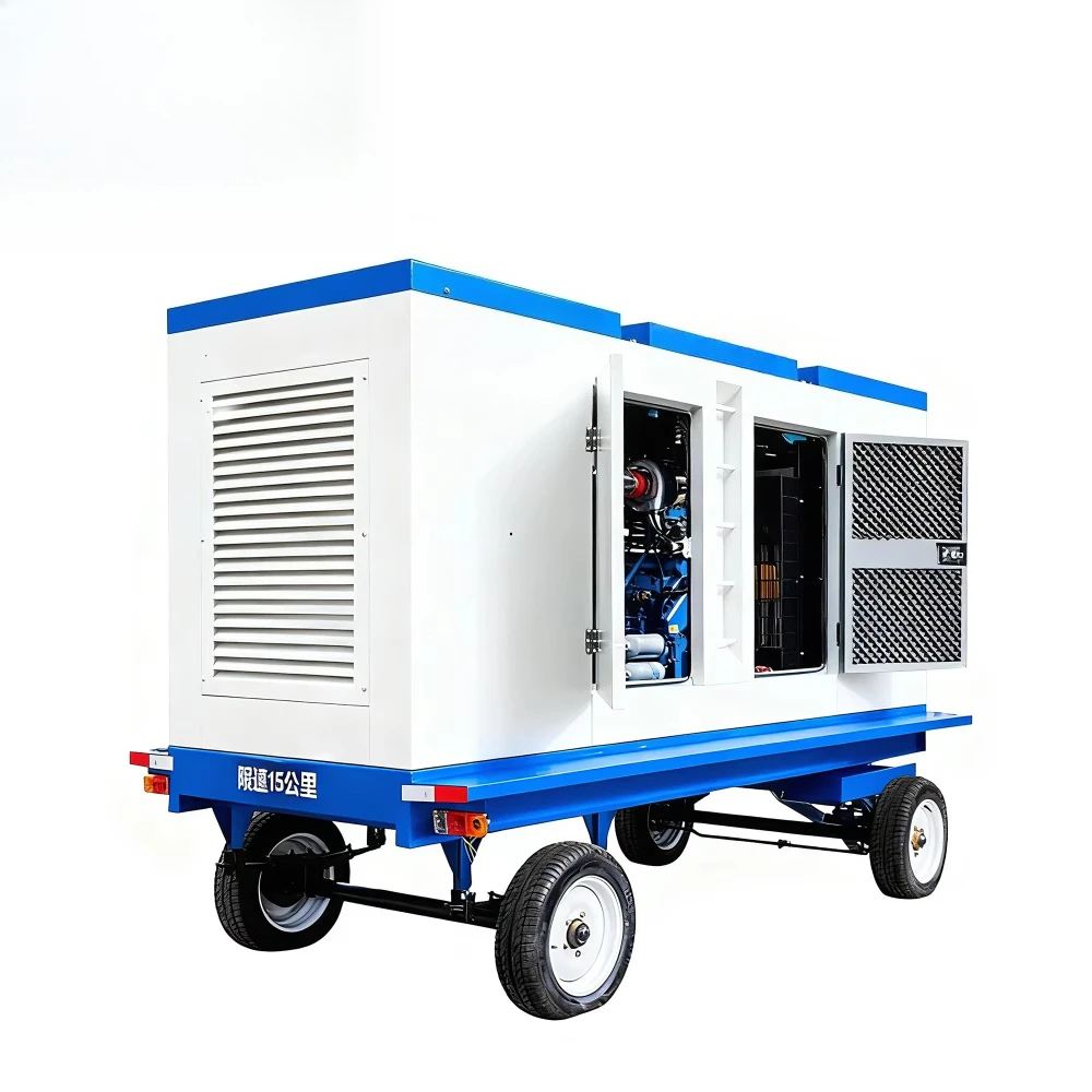 Portable 40KW Silent Type Generator Set 3 Phase Auto Start Remote Start Low Noise Mobile Single Four-Wheel Trailer ATS