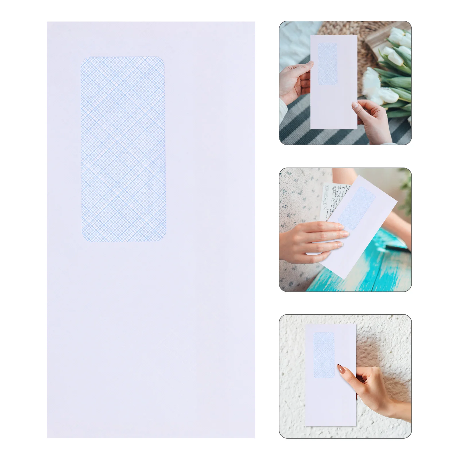

50pcs Self-sealing Offset Paper Left Cover Window Envelopes Self Seal Window Design Party Storage Write Document Mail
