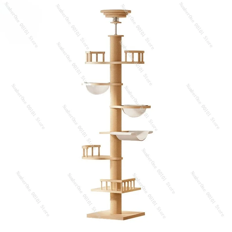 Multi-Layer Cat Climbing Frame,Space-Saving Cat Tree with Integrated Nest and Jump Platform,Indoor Pet Activity Center