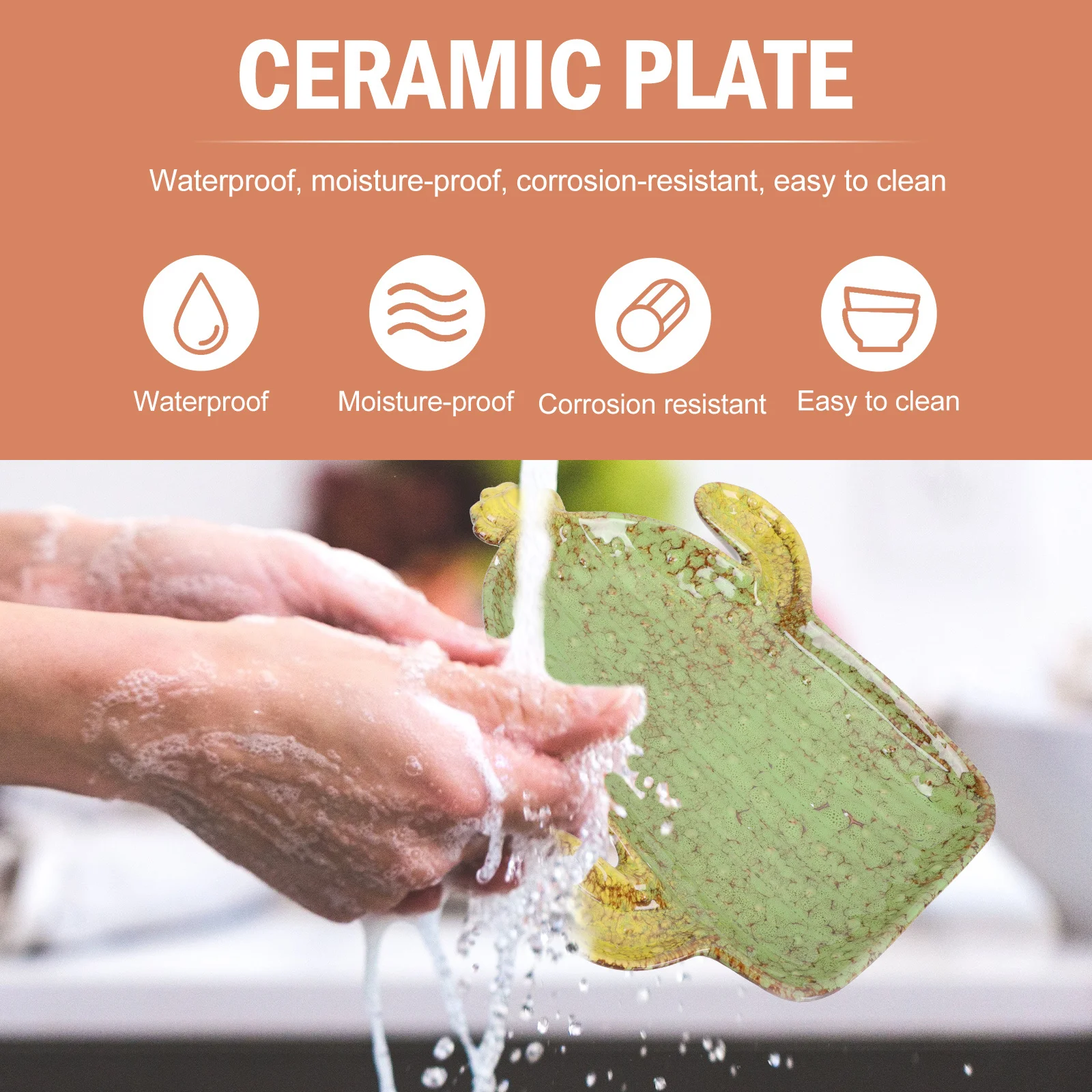 

Ceramic Dessert Plate Lovely Design Multi-Function Food Serving Dish for Sushi Fruit Salad Snacks Breakfast Dinner Home Hotel