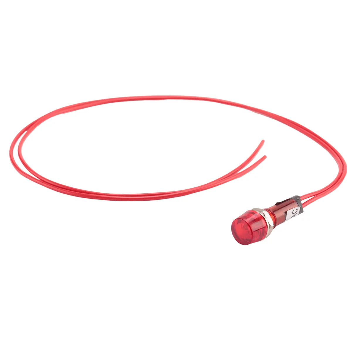 Lámpara de señal piloto con indicador de neón, luz roja, cables AC 250V w2