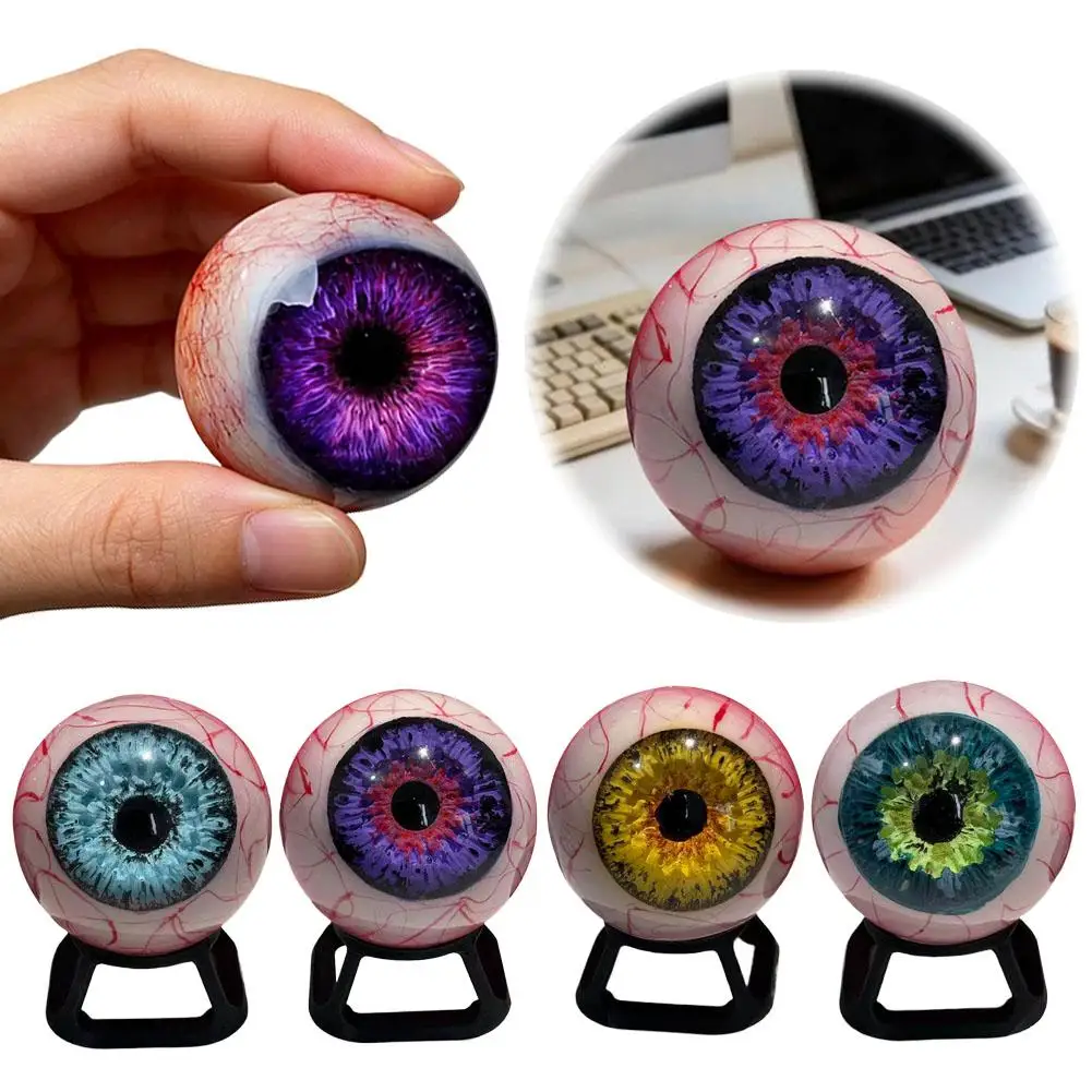 3D Hyper-Realistic Monster Eye Decor Gothic Pupil Eye Figurine with Stand Resin Eyeball Home Desktop Decoration Birthday Gifts