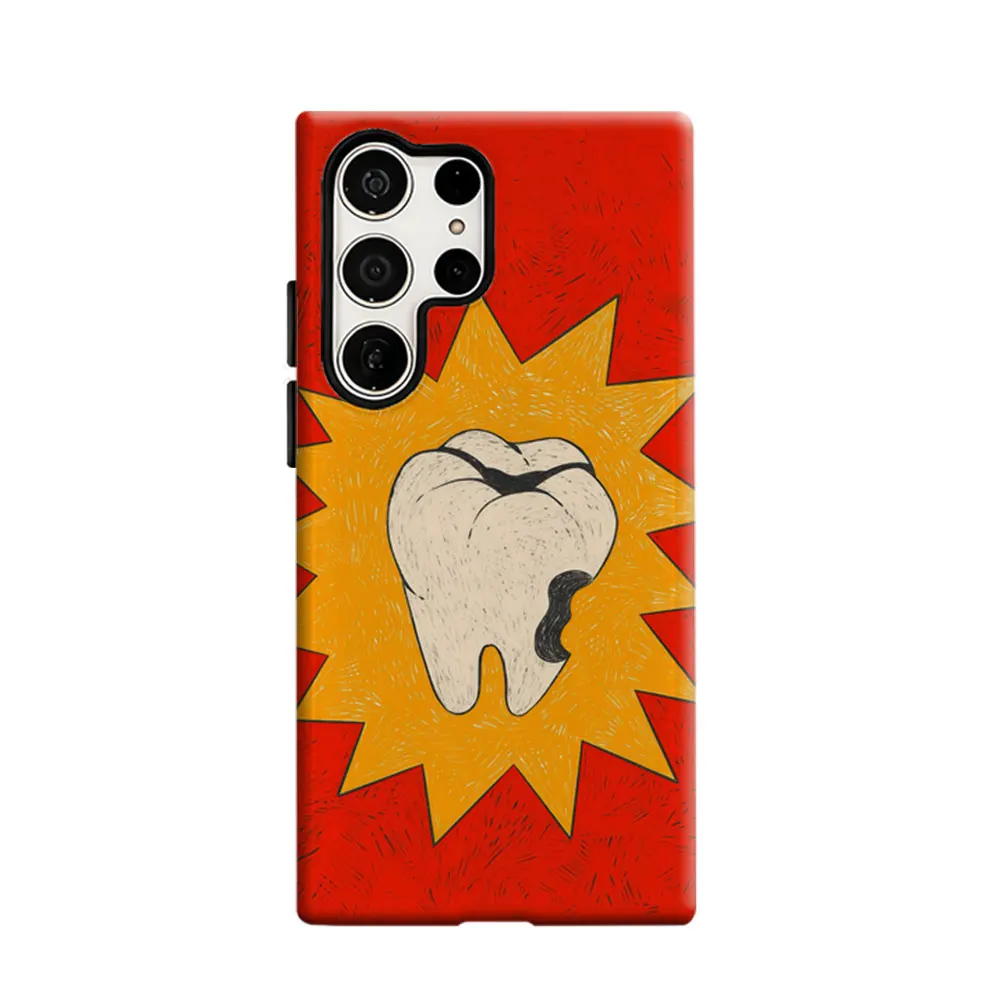 CaseLumi Phone Case For Samsung Galaxy S25 S24 S23 Ultra Plus HD Hard Pop Art Molar Double Layer Cover Film Shell