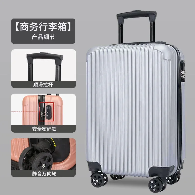 Adult trolley case 20 inch 2024 new password box large capacity solid color anti-collision leisure travel case