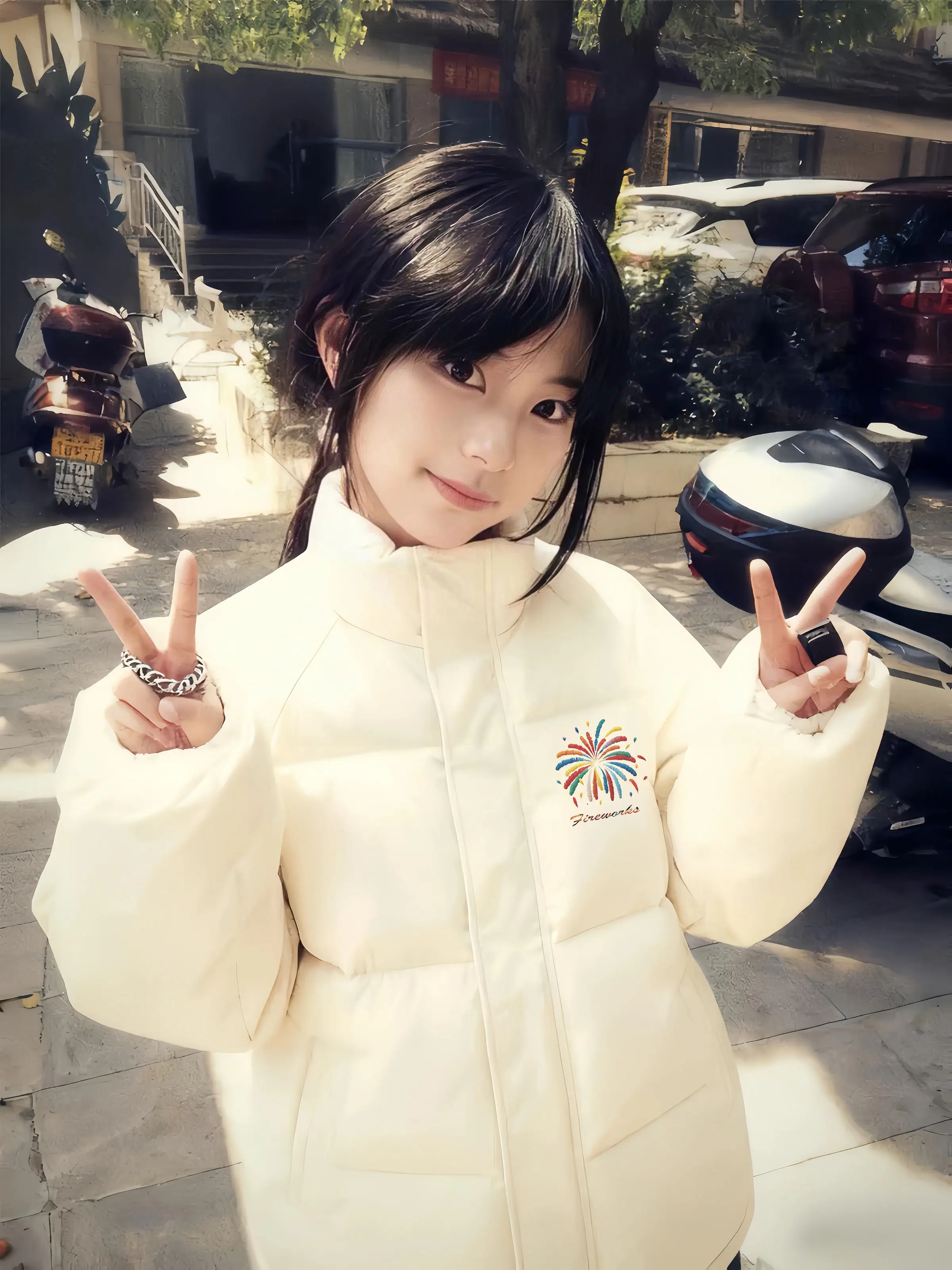 

Parka Polar Womens Countryside Checked Woven Material Grace Classy Look Cozy Autumn Essential Diamond Decorated Clothing Style