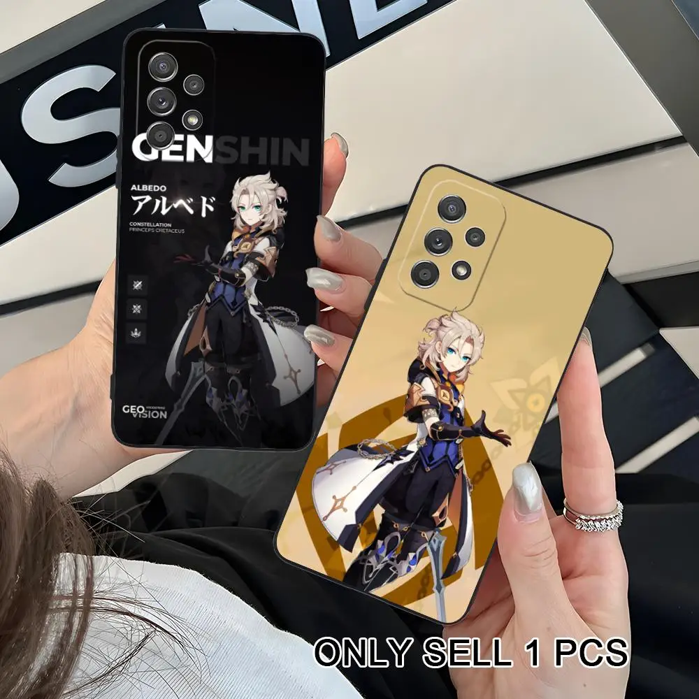 Game GI Albedo Phone Case for Samsung Galaxy A26 25 24 23 22 21 17 16 15 14 13 12 11 5G Soft TPU Shockproof Cover