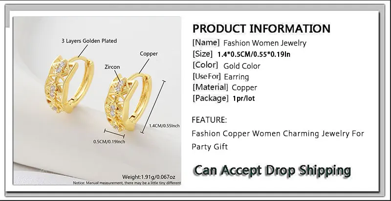 MHS.SUN Vergoldete, unregelmäßige, ausgehöhlte Creolen, klassische Ohrringe mit Zirkonia für Damen und Mädchen, täglicher Schmuck, Geschenk – Detail 16