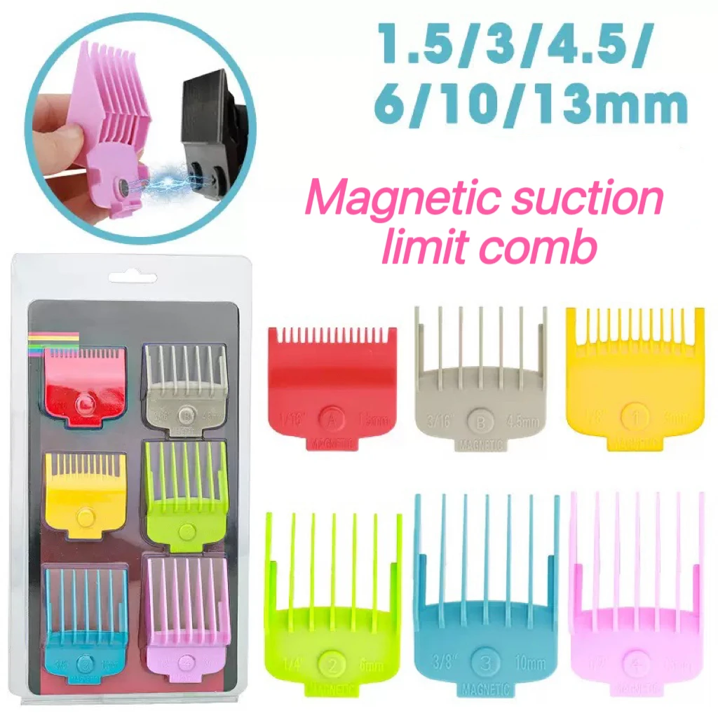 ماكينة قص الشعر الكهربائية المغناطيسية، مشط الحلاقة، أدوات الشعر، ماكينة قص الشعر، مشط تحديد المواقع، حارس مغناطيسي، أسود ولون