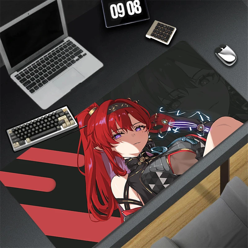 Computer Gaming Accessories HD Mousepad Office PC W-wuthering Waves Yinlin Mouse Pad Keyboard Pad Desk Decoracion Anime Desk Mat