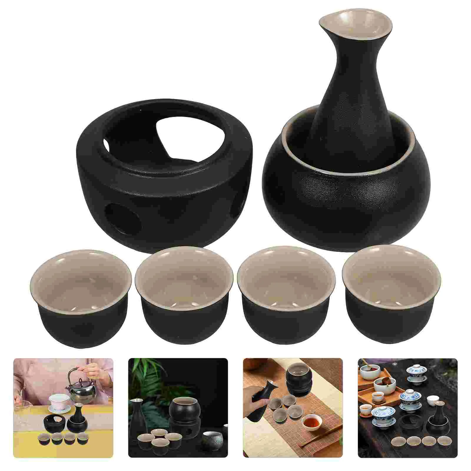 Warm Jug Tokkuri Bottle Warmer Kettle Saki Cup Ceramics Porcelain Sake Cups Decorated Bottles