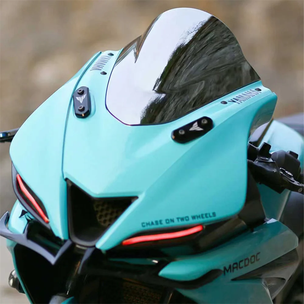 Cupolino Parabrezza Per YZF-R15 V4 E R125 2021-2025: Protezione Antivento, Nero, Facile Montaggio