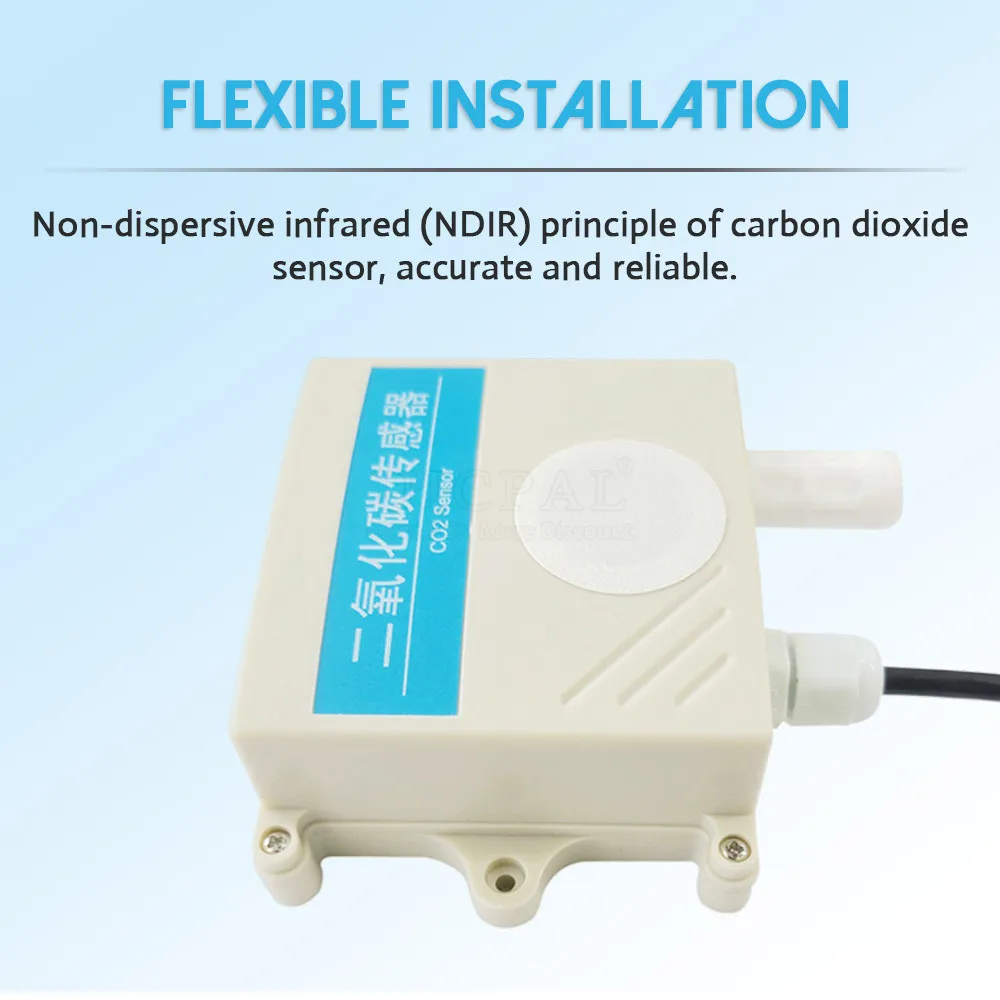 CO2 Sensor RS485 4-20mA 0-5V 0-10V Output High Precision Gas Concentration Detector CO2 Transmitters Sensors Gas Detection