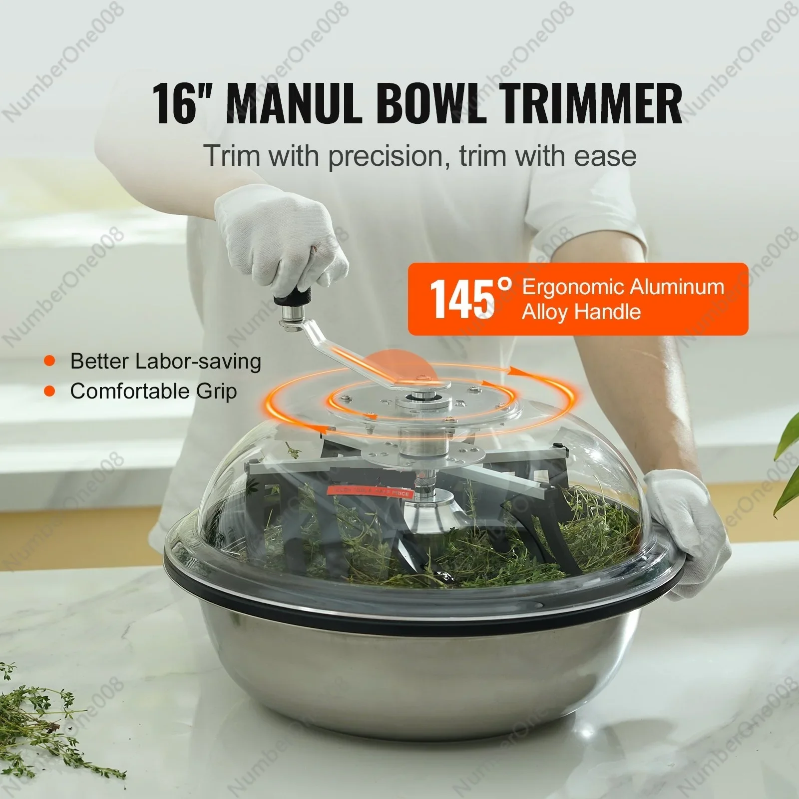 Leaf Bowl Trimmer 16'' Trimmer Bowl Manual Hand Bud Trimmer Twisted Spin Cut Clear Visibility Dome Foldable Herb Drying Rack