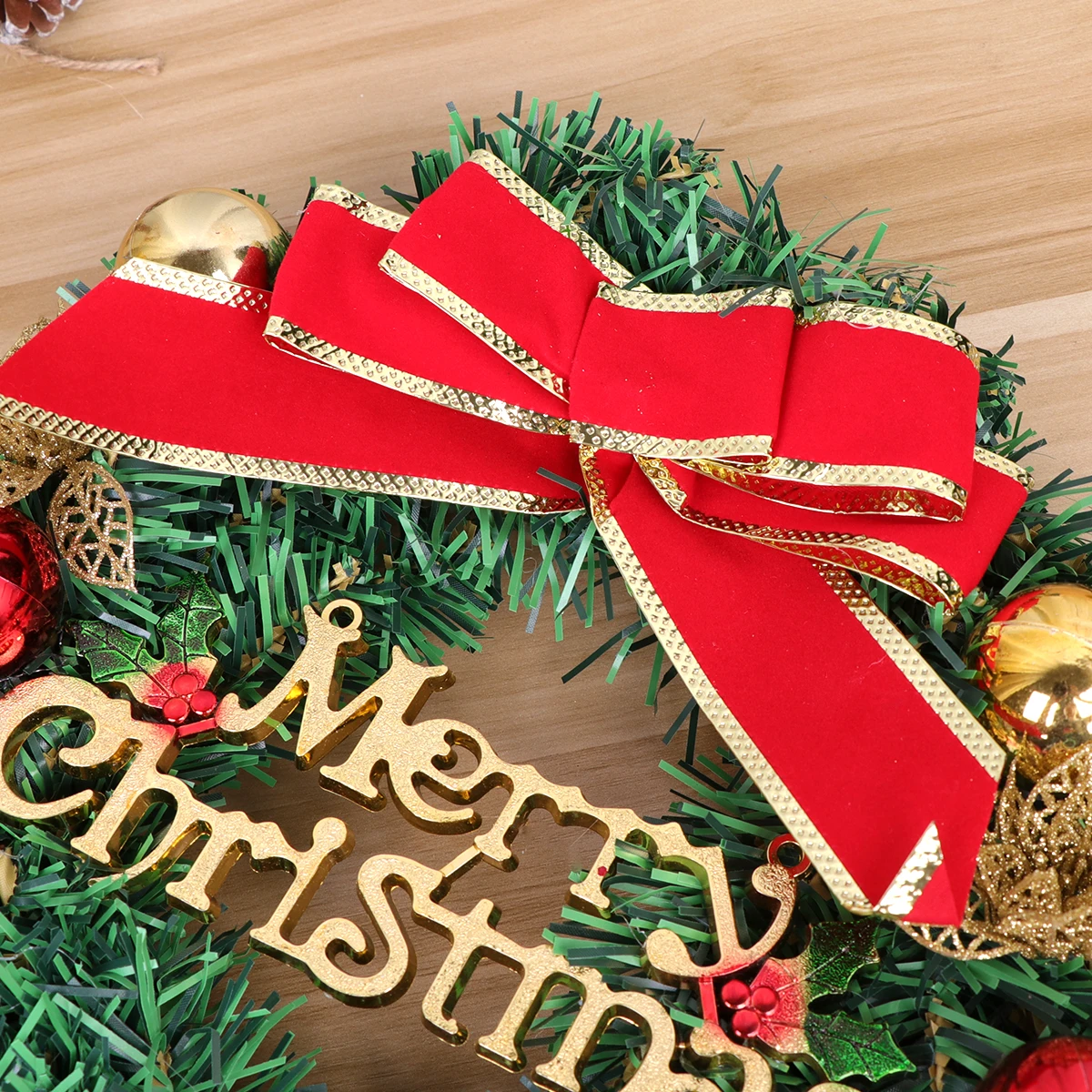 

Garland Wreath Xmas Ball Door Hanging Decoration Christmas Decorations Rattan Hoop