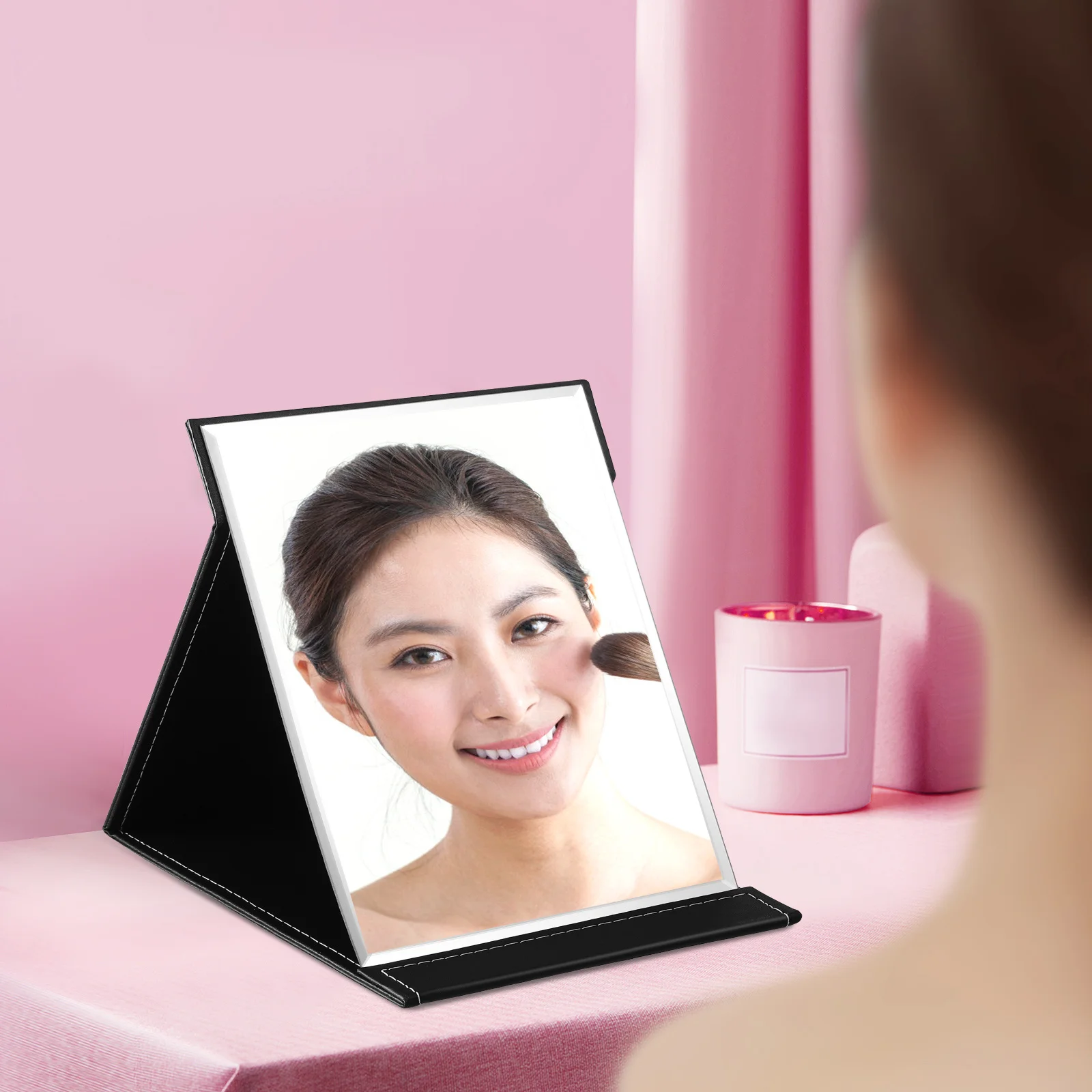 Lusterko do makijażu składane przenośne regulowane bezramkowe lusterko kosmetyczne dla kobiet podróżne regulowane lusterka do makijażu