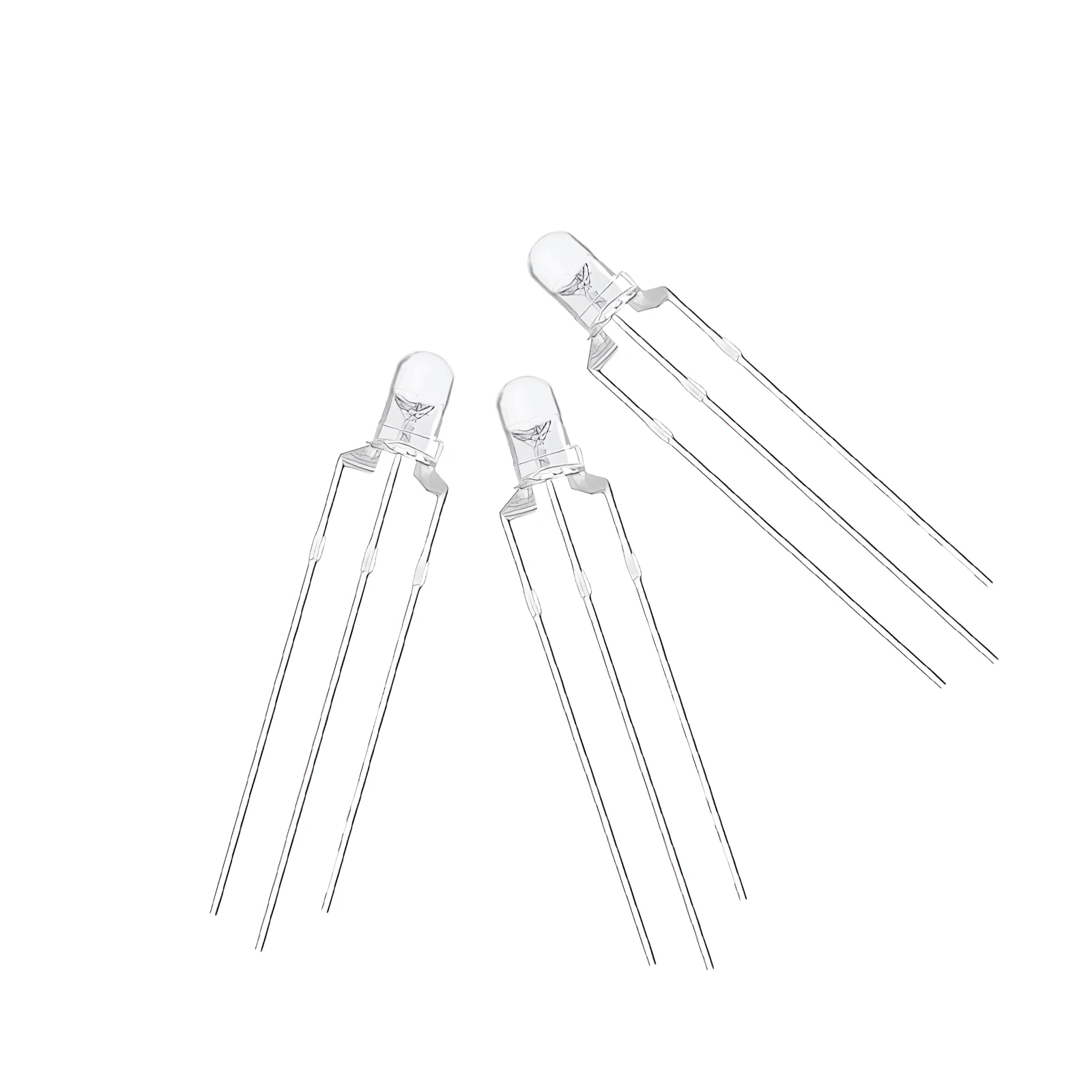 10pcs 3mm Round Clear/Fog LED Bicolor Lamp F3 Common Anode/Cathode LED 3 Pins Light Emitting Diode Red&Yellow Blue&Green