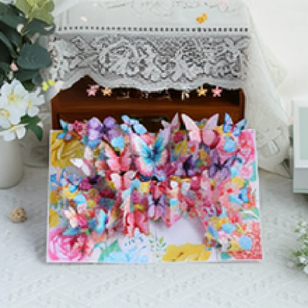 3D Paper Craft Christmas Wreath Greeting Card For For Unigift Festive Gift Holiday Blessing Stationery Message Card