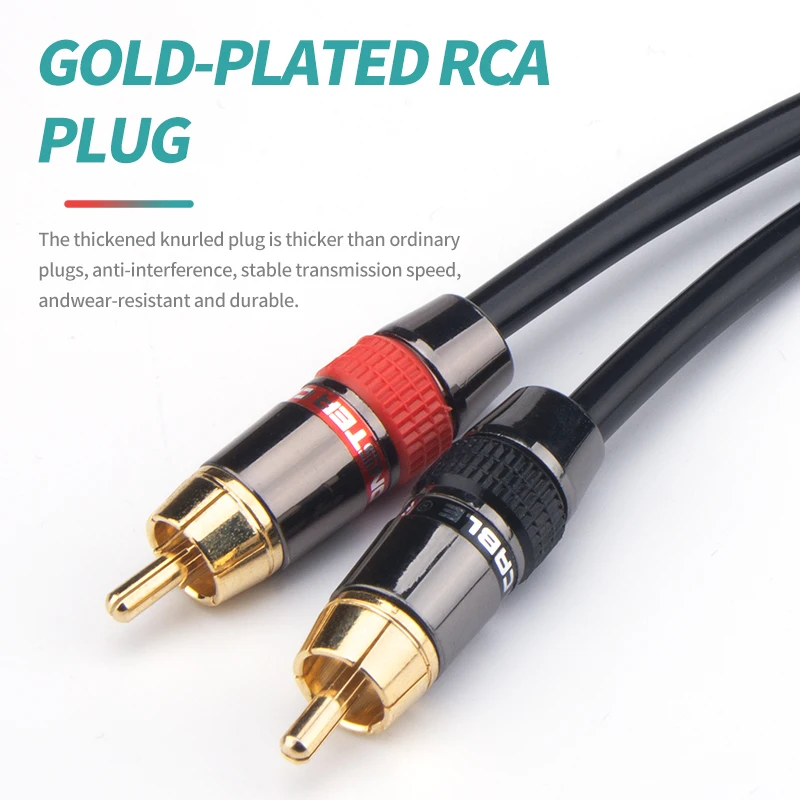Kabel audio Monster HIFI Fever o wysokiej jakości dźwięku, pozłacane wtyki RCA, linia sygnałowa, kąt prosty 90 stopni. — zdjęcie produktu 4