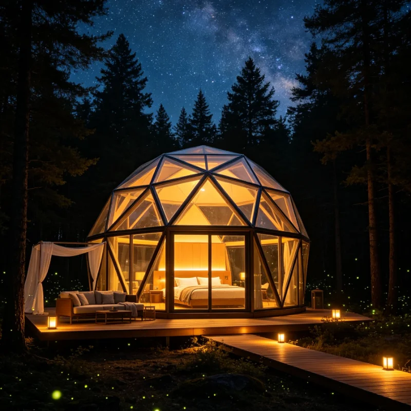 Customized Inflatable Glamping Tent Outdoor Camping Waterproof PVC Easy Setup Panoramic View Family Use All Season