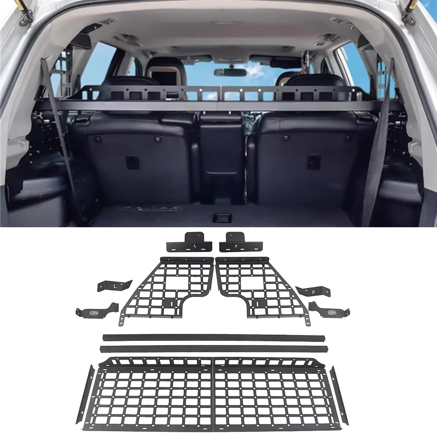 CGZ For Toyota Highlander 2009-2013 Car Molle Panel Rear Trunk Shelf Storage Debri Racks Cargo Organizers Modular Storage Panel