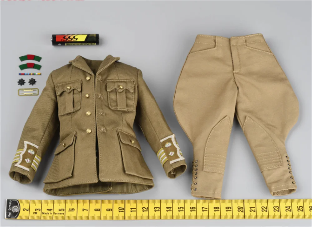 

Hot Sales 1/6 DID B11012 WWI The British Soldier General Man Dress Uniform Tops Pant with Medals Toys Model For 12" Action Doll