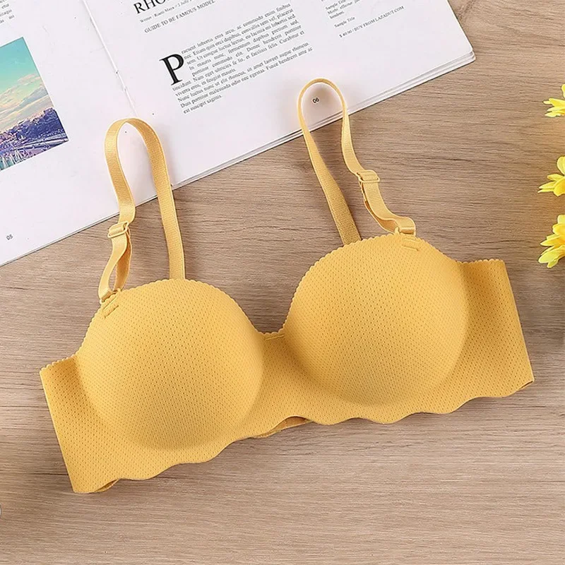 

Sexy Women Bra Seamless Push Up A B Cup Brassiere Female Wireless Bra Detachable Shoulder Straps Solid Underwear Bralette