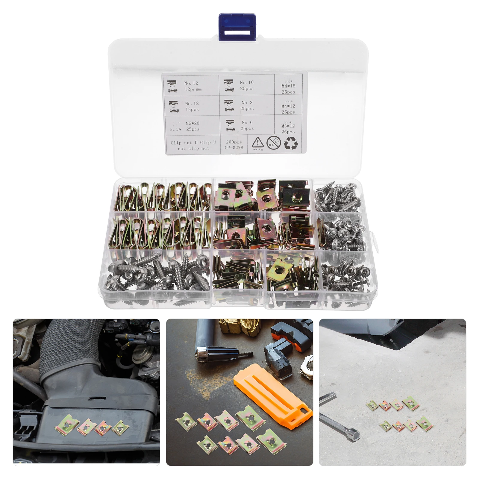 

1Set Auto Fastener U-Type Self-Tapping Screw Kit Automotive Retainer Bumper Fasteners Dash Door Panel Clips Decorative Interior