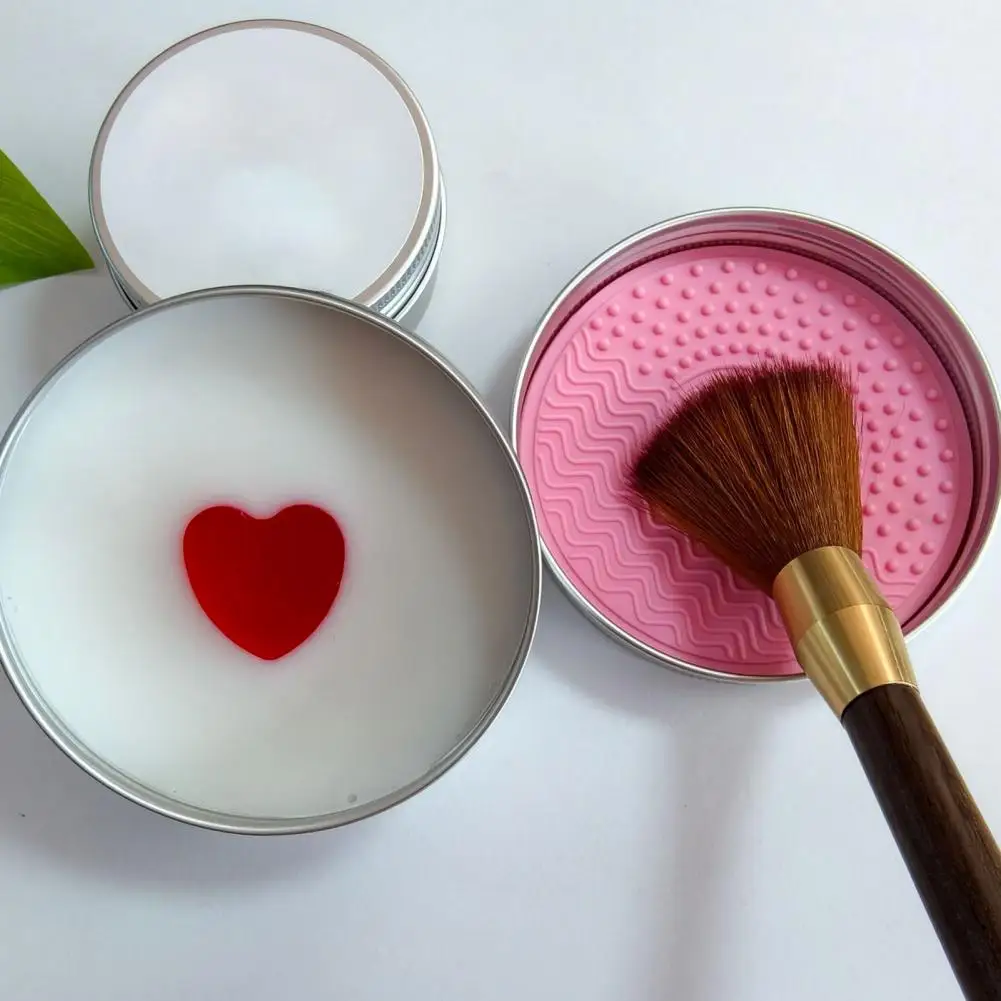 Makeup Brush Cleaner Soap with Silicone Cleaning Mat Multi-purpose Makeup Sponge Cosmetic Scrubber Cleaning Essential Oil Soap