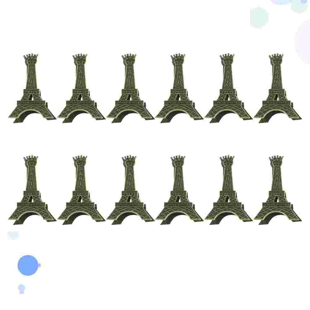 12pcs Creative Eiffel Tower Shaped Memo Clips Metal Business Holder Desktop Adornments Holders eiffel tower clip