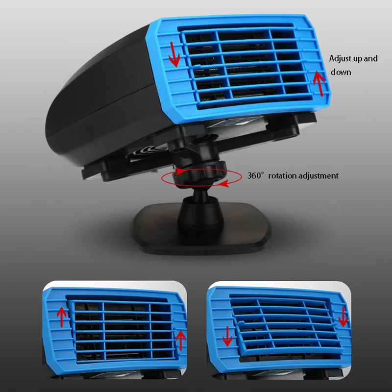 Calentadores portátiles universales para coches y camiones, calentador ajustable de 360 °, ventilador de refrigeración, Descongelador de parabrisas