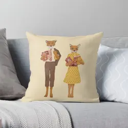 Fantastic Mr Fox And Mrs Fox Funny  Printing Throw Pillow Cover Soft Bedroom Comfort Fashion Home Pillows not include One Side