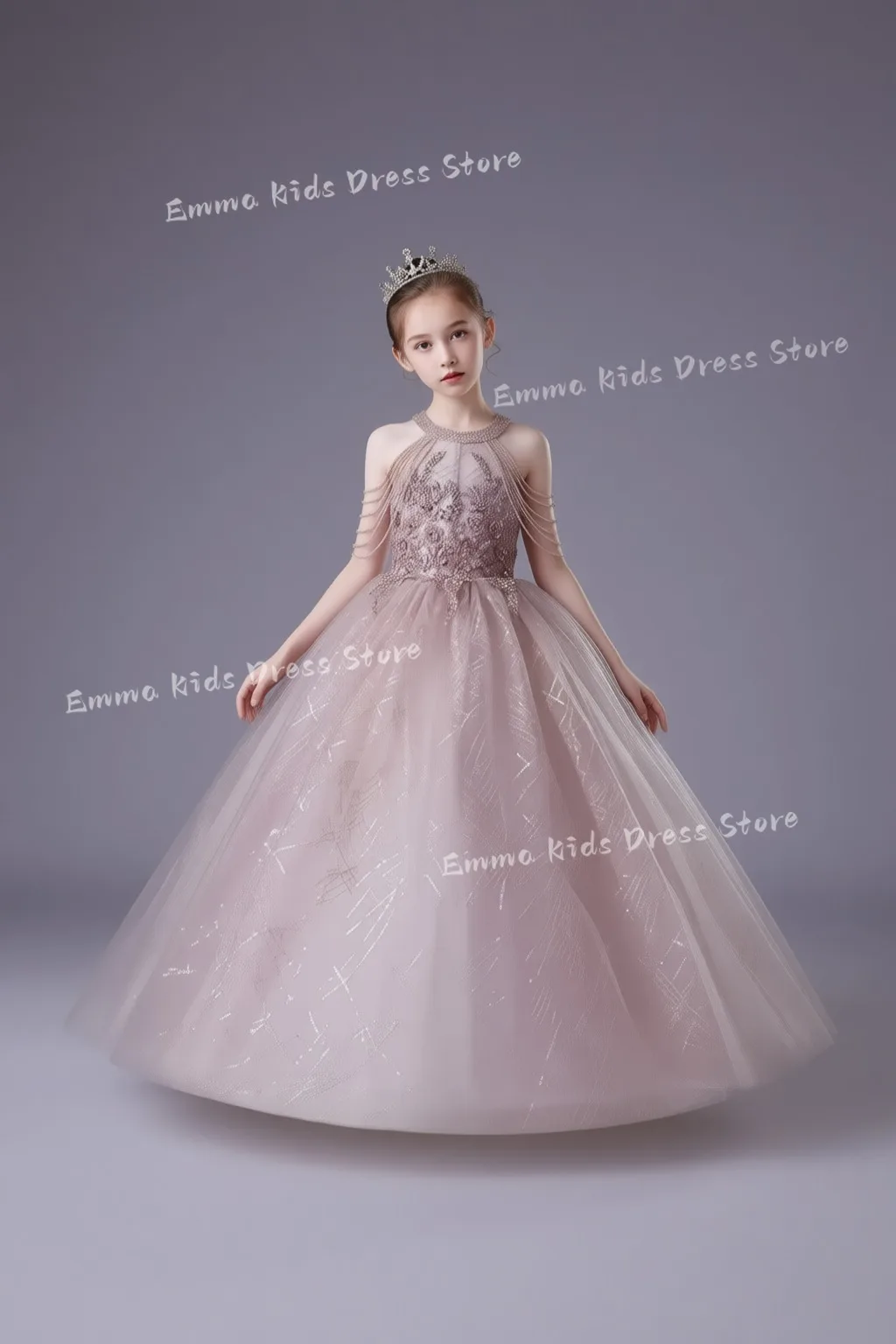 

DROIS Luxury Girl Children's Party Dress Flower Girl Wedding Dress Princess Prom Child Dress Pageant Bridesmaid Ceremony Gown